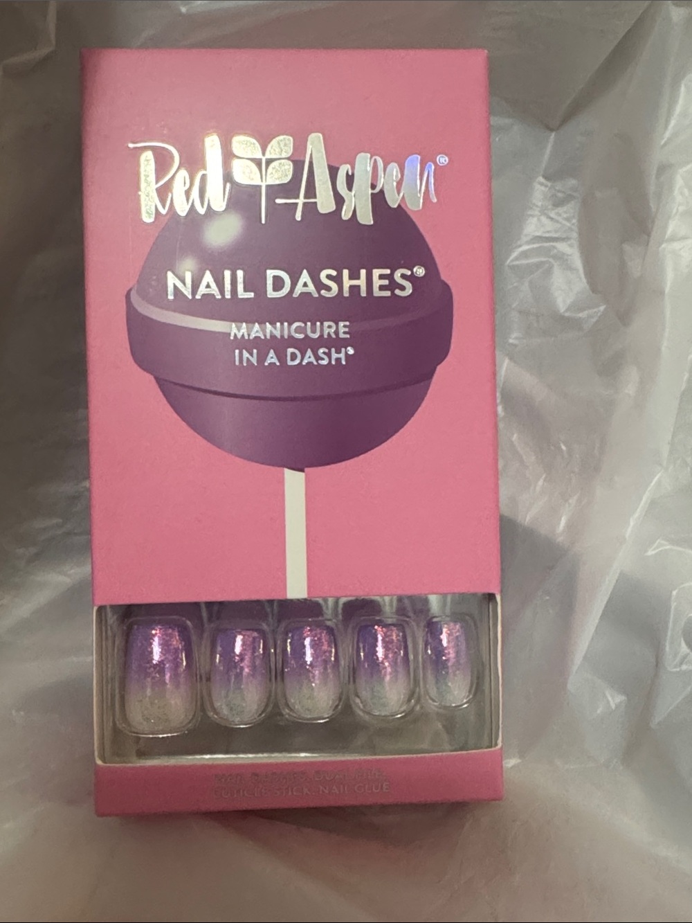 Red Aspen Purple Ombre Nail Dashes - Press-On Manicure